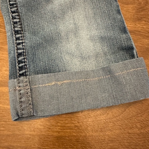 Silver Jeans Capris Womens 30 Blue Suki Surplus Capri Whiskered Heavy Stitching - Picture 11 of 11